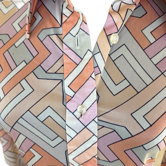 KOKOBAY BY ECCOBAY VINTAGE BUTTON DOWN SHIRT PUCCI-ESQUE PRINT SMALL - Picture 6 of 7